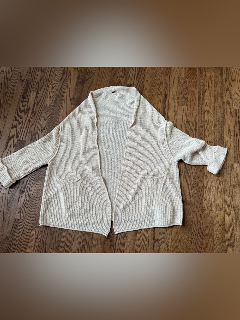 FREE PEOPLE Cozy Open-Front OVERSIZED Cream Women's Cardigan Sweater